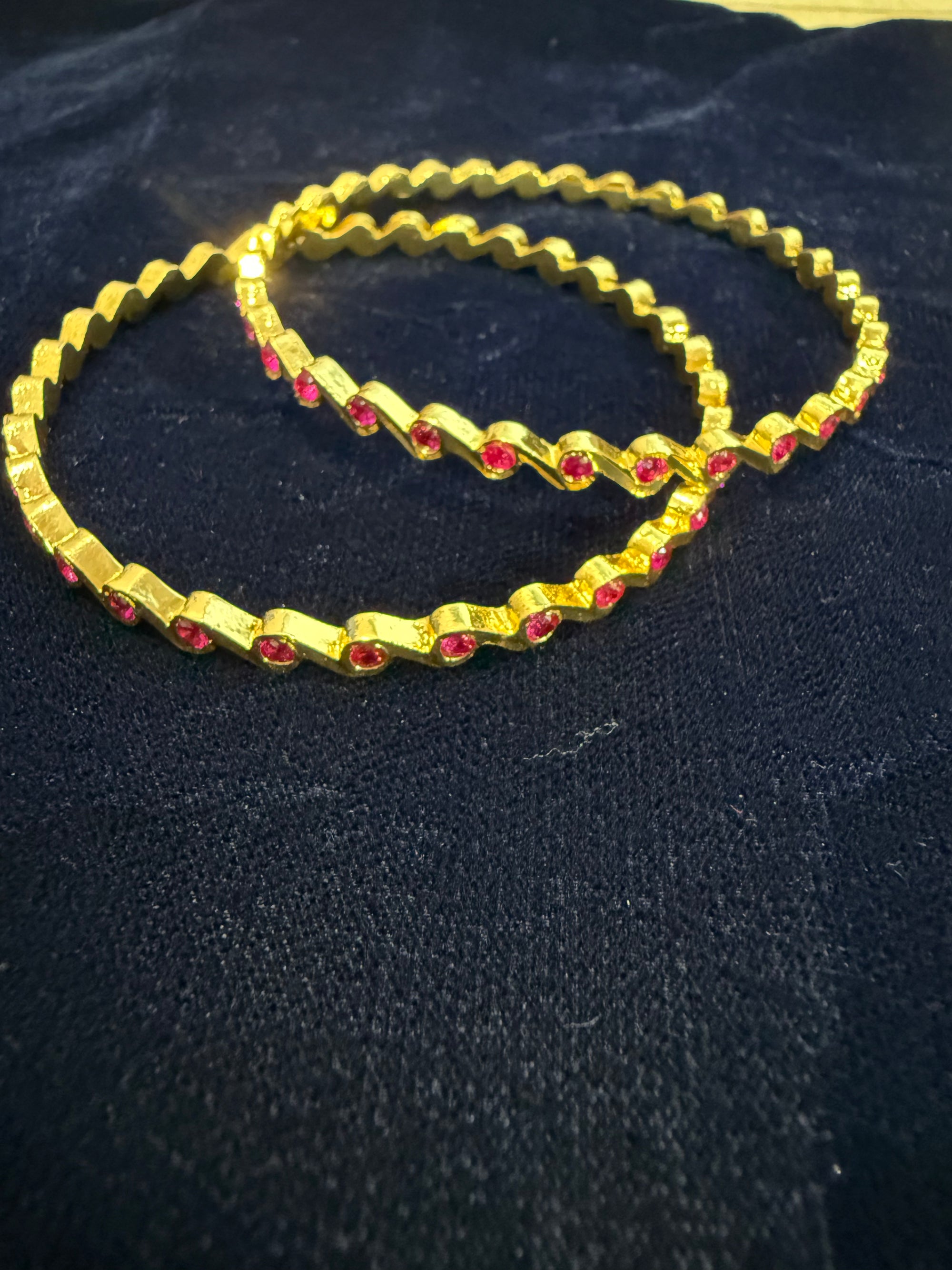 Wave Stone Bangles