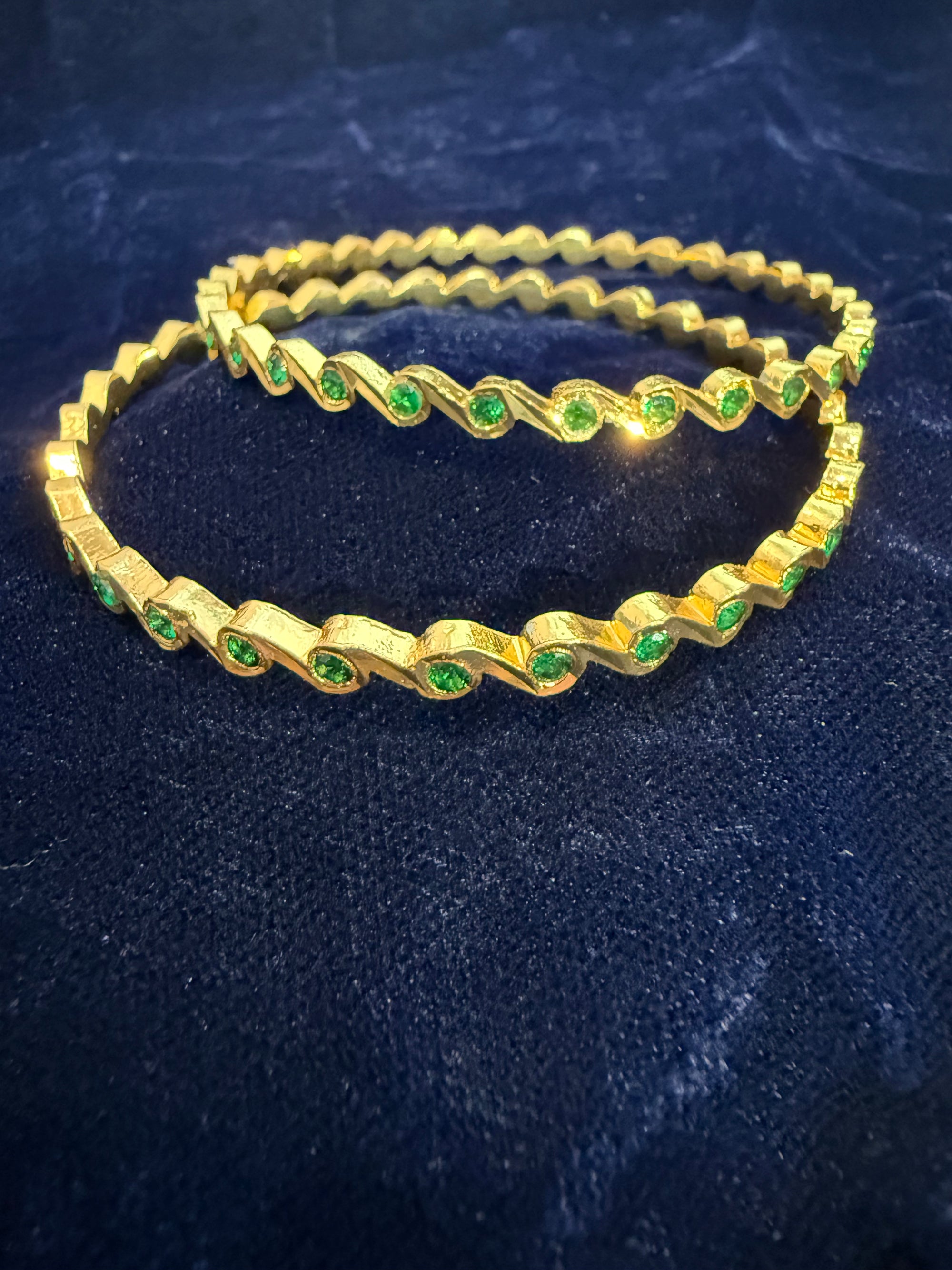 Wave Stone Bangles