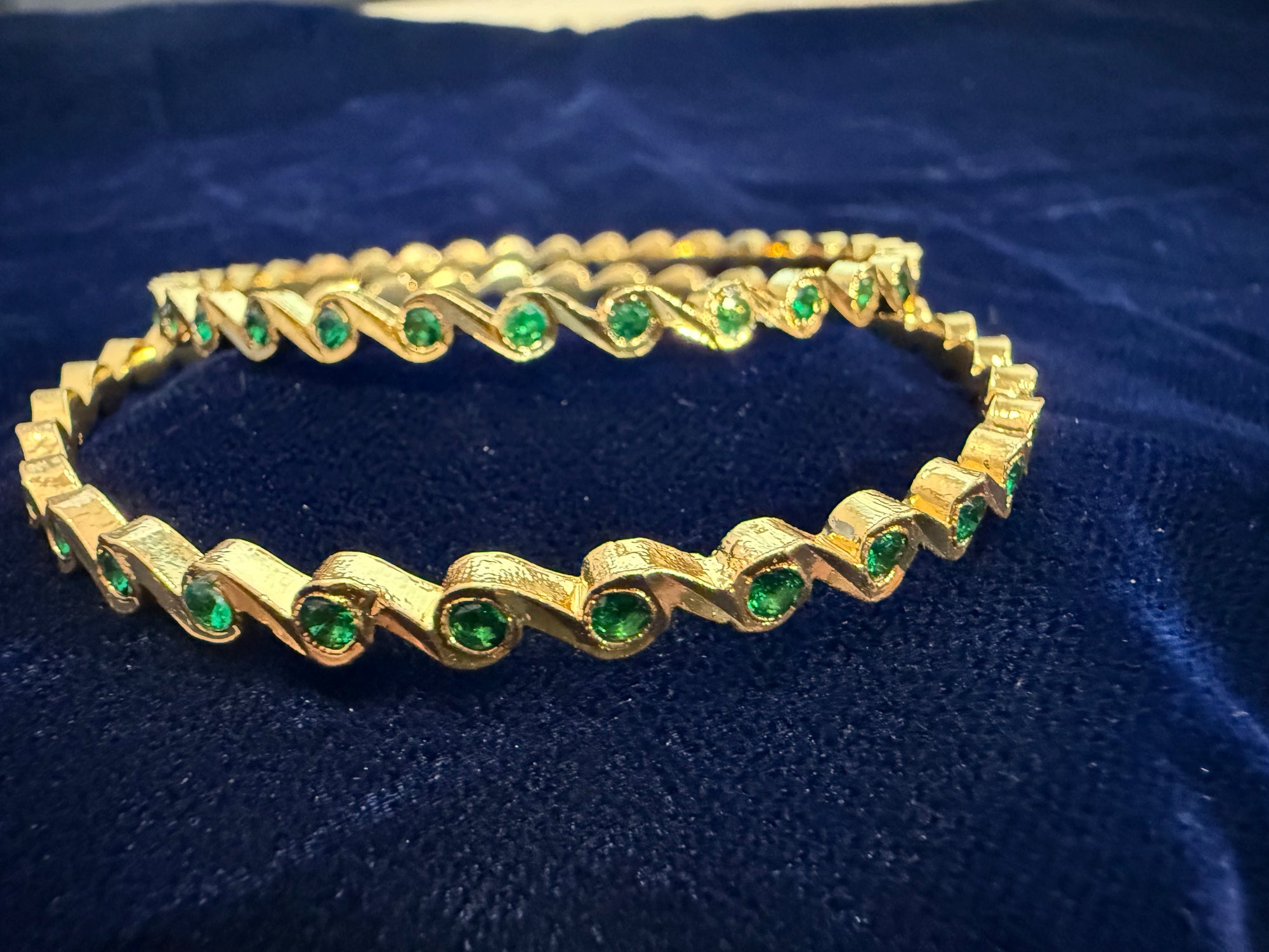 Wave Stone Bangles